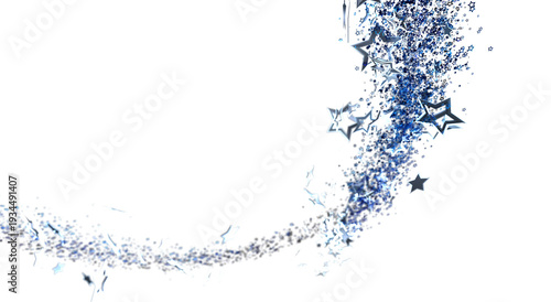 Artistic stream of stars in blue. Perfect for backgrounds, celebrations, and festive designs. Evokes joy, dreams, and su