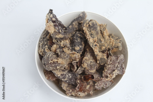 closeup keripik paru on bowl