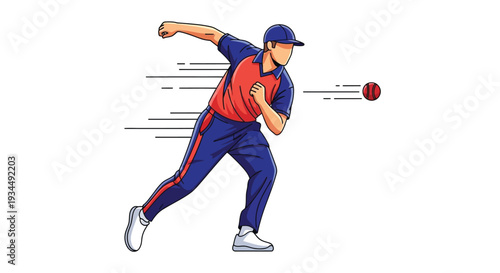 Bowler  in vector with white background