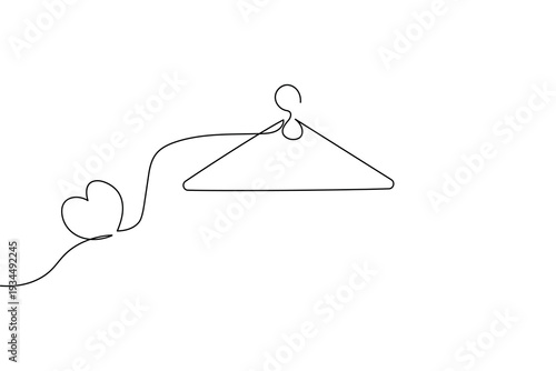 Modern minimalist cloths hanger illustration for closet and boutique branding