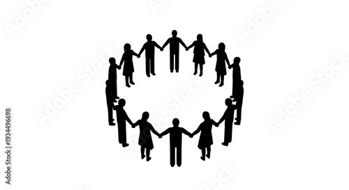 Diverse group of people holding hands.