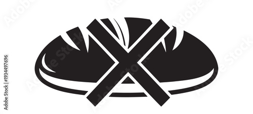 Leavened bread with cross sign silhouette for Jewish Passover holiday Chametz removal and cleaning ritual.