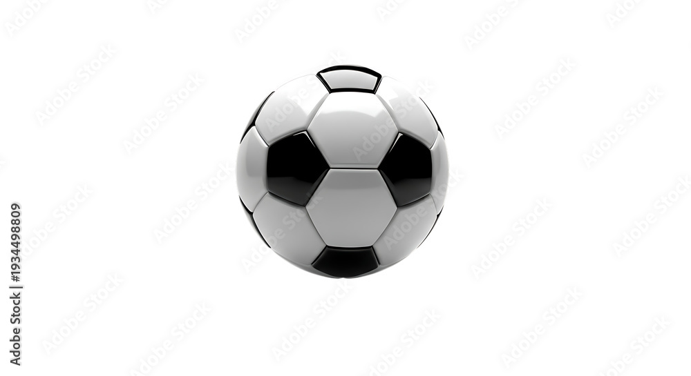 Naklejka premium A soccer ball with black and white panels on a transparent background isolated on transparent background