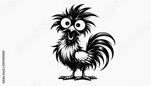 Comical Rooster Mascot – Humorous Farm Animal Illustration