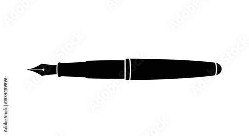 Black Fountain Pen Writing Instrument.