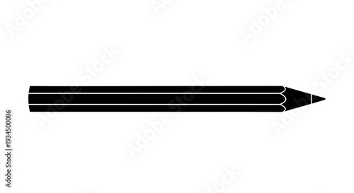 Black colored drawing pencil sharp point.