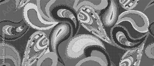 Elegant gray and white swirling abstract pattern with smooth curves