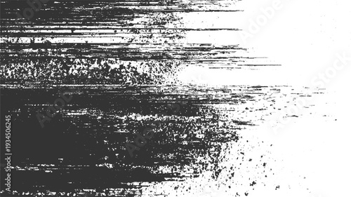 Black and white textured horizontal lines and speckles abstract background grunge distressed