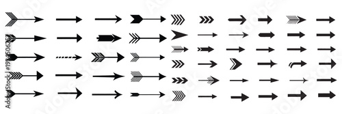Collection of various arrow symbols and icons