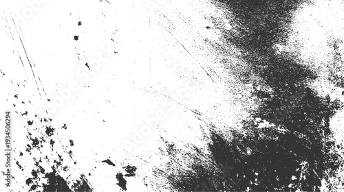 Black and white textured background with distressed grunge effect and scattered speckles abstract