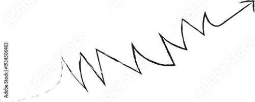 Zigzag arrow line graph trending up, success and growth concept