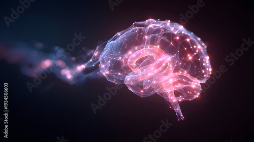 AI brainwave background with neural links and wave motion.