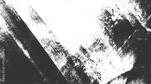 Black and white textured abstract background with diagonal lines and speckled patterns
