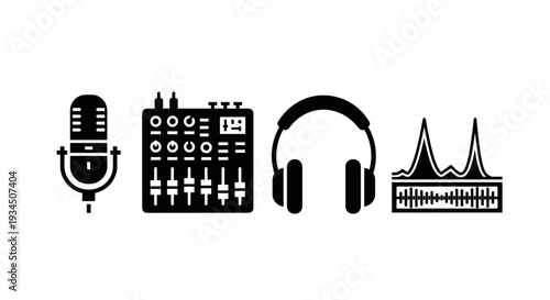 Audio equipment for music production studio.