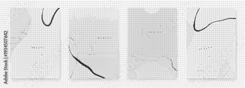 Selection of grey and white textured backgrounds with lines and shapes