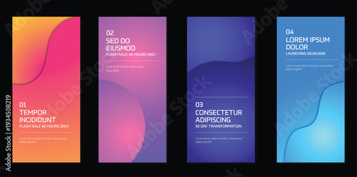 Colorful Neon Gradient Social Media Story Banner Collection