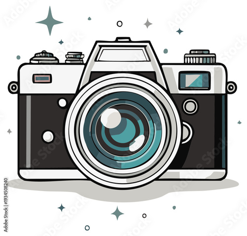 Vintage Film Camera Illustration Photography Device Artistic Design and Style