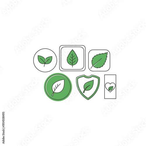 Free Download Eco Friendly Green Leaf Icons Set for Nature and Sustainability - GFXLoad