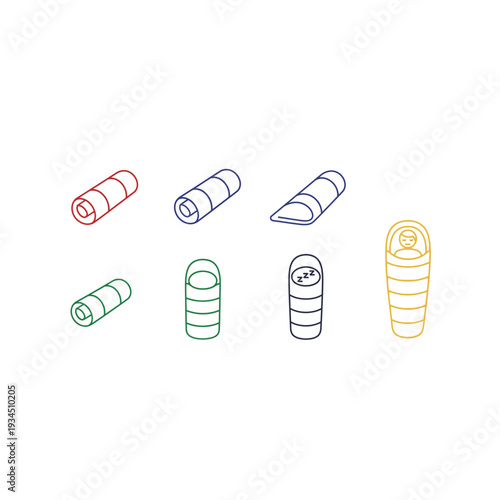 Colorful Rolled Sleeping Bags for Outdoor Adventures