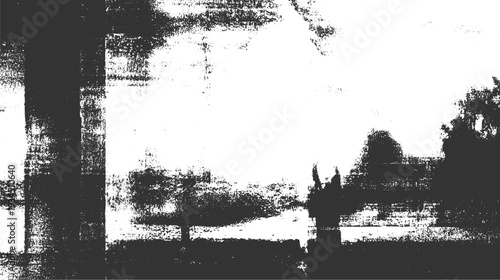 Black and white abstract textured background with dark vertical bands and scattered white dots