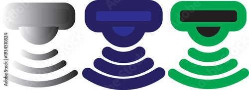 Motion sensor icon in thin stroke and flat .Motion sensor icon set. PIR detection symbols. Movement alert graphic design. Motion sensor icon vector Illustration