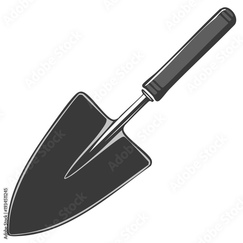 Trowel tool design illustration, gardening metal spade