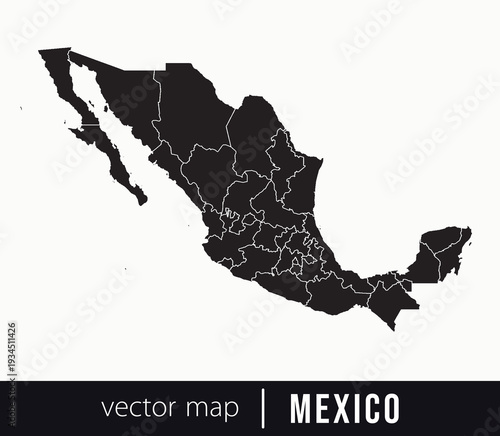 Mexico state map. Federative unit of Mexico. Vector map for any needs.