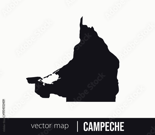 Campeche state map. Federative unit of Mexico. Vector map for any needs.
