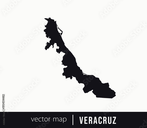 Veracruz state map. Federative unit of Mexico. Vector map for any needs.
