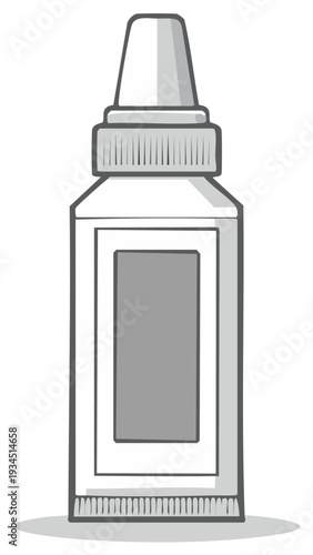 Simple white dropper bottle illustration for medical or cosmetic liquid packaging