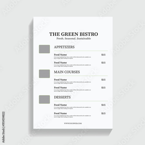 The Green Bistro Restaurant Menu with Images and Website