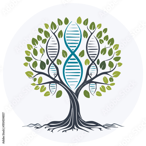 DNA Tree Concept Genetic Lineage Illustration Genetic Genealogy