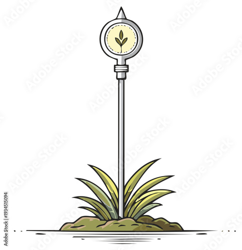 Plant sensor and plant soil monitor for measuring growth and health in a home garden