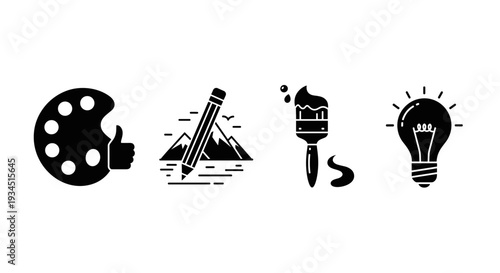 Black icons of art and ideas.