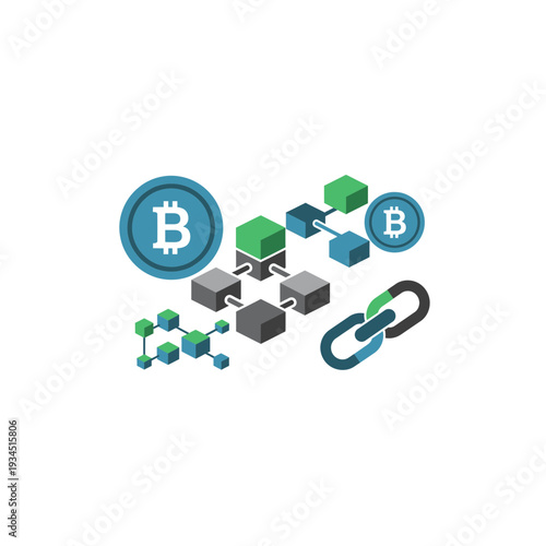 Cryptocurrency Blockchain and Bitcoin Network Concept