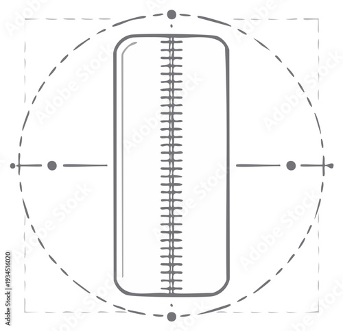 Sleeping Bag Sketch with Geometric Construction Lines