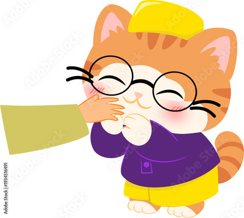 Cute cat asking forgiveness to his master