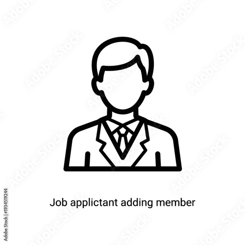 Job applicant adding team member flat icon vector business hiring process illustration