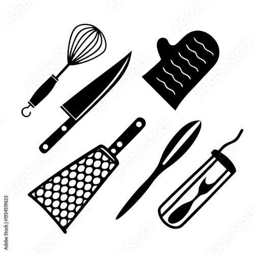 Set of kitchen utensils isolated on transparent background. kitchenware symbols for website design, logo, app, UI. vector illustration, EPS10