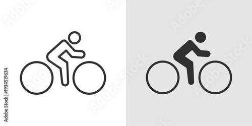 Cycling Icon representing bicycle riding, outdoor fitness activity, eco-friendly transportation, and endurance sports for a healthy lifestyle.