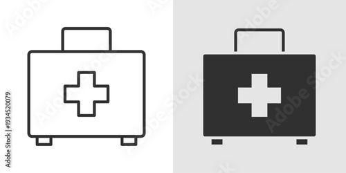 First Aid Icon representing emergency medical help, basic healthcare support, and lifesaving assistance. Stroke, filled, and colored vector illustration.