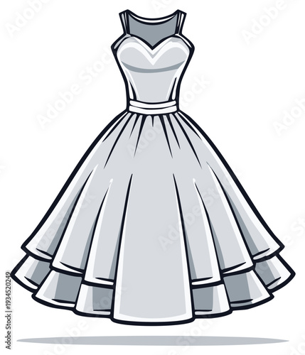 Elegant A-line Wedding Dress with Layers and a Fitted Bodice for Formal Occasions