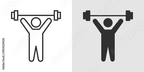 Fitness Icon representing exercise, healthy lifestyle, and physical training. Stroke, filled, and colored vector illustration.