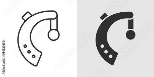 Hearing Aid Icon representing auditory assistance, hearing devices, audiology care, and support for individuals with hearing impairments.