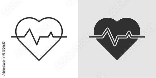 Heartbeat Icon representing cardiac activity, heart health monitoring, cardiovascular fitness, pulse tracking, and medical diagnostics.