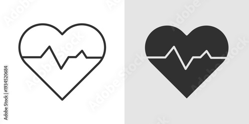 Heart Rate Icon representing heartbeat monitoring, cardiovascular health tracking, pulse measurement, and medical diagnostics related to heart activity.