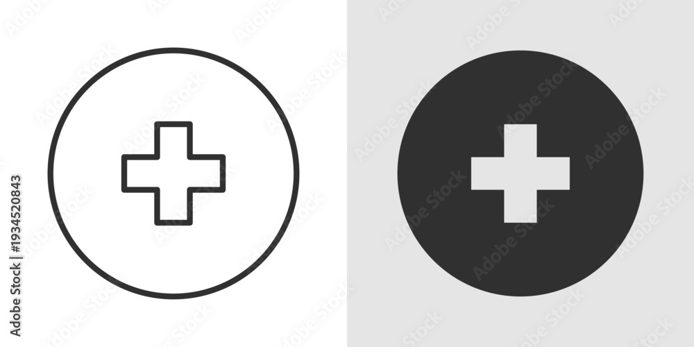 Obraz premium Medical Cross Icon representing healthcare services, emergency aid, and hospital support. Stroke, filled, and colored vector illustration.