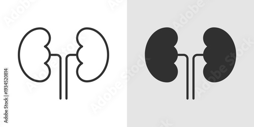 Kidney Icon representing the human liver organ, digestive health, detoxification processes, and medical care related to liver diseases and hepatology.