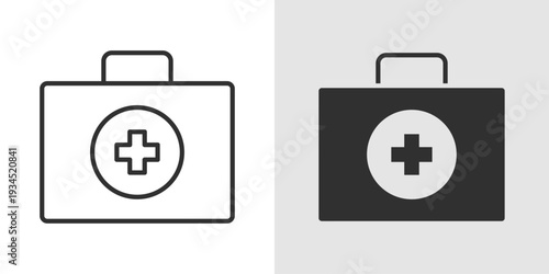 Medical Kit Icon representing first aid supplies, emergency care equipment, and healthcare support. Stroke, filled, and colored vector illustration.