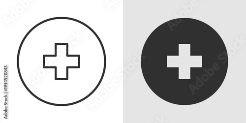 Medical Cross Icon representing healthcare services, emergency aid, and hospital support. Stroke, filled, and colored vector illustration.